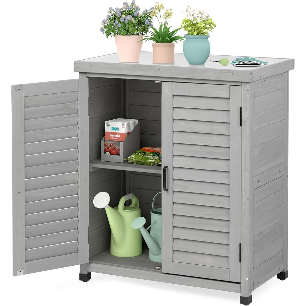 Outdoor Furniture Wood - Outdoor Storage Cabinet & Potting Bench