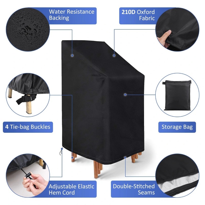 Outdoor Furniture Covers - 1/2/PCS Stacked Chair Dust Cover Waterproof