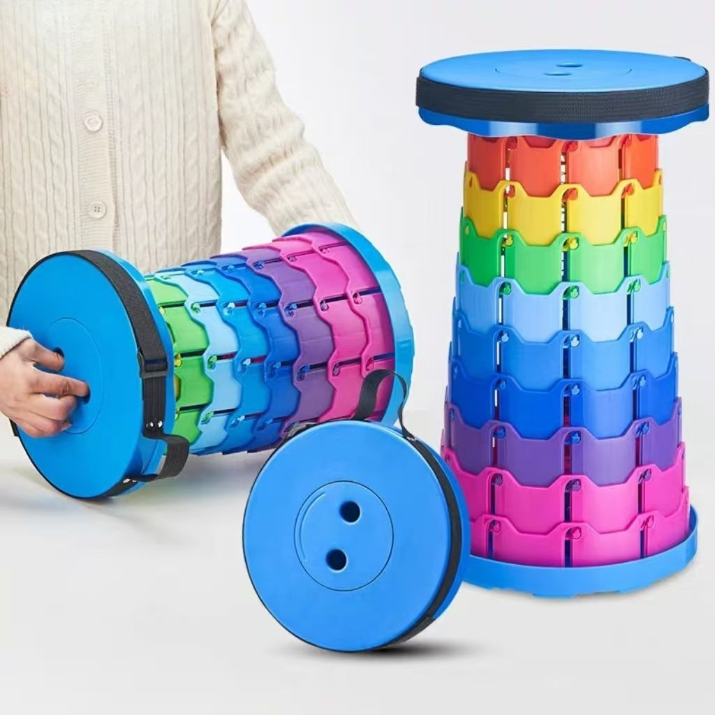 Outdoor Furniture Sales - Rainbow Telescopic Camping Stool Portable Thickened