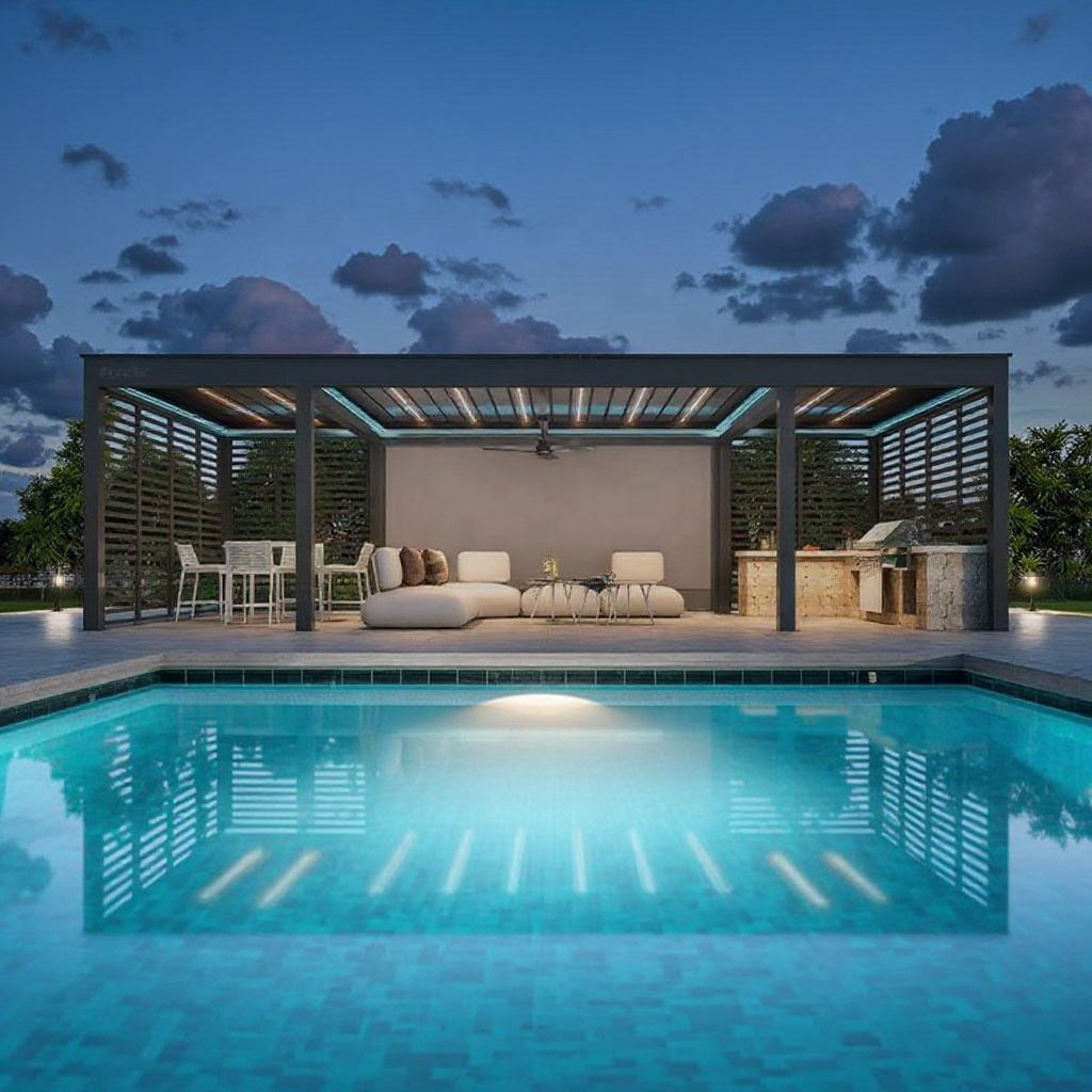 Outdoor Furniture Aluminum - Various Sizes Aluminum Alloy Rectangular Pergola