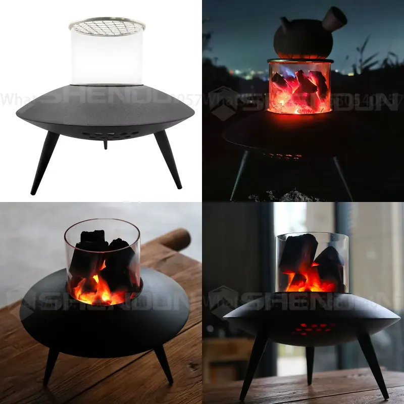 Fire Pit Bowl - Fire Stove Carbon Burning Metal Round
