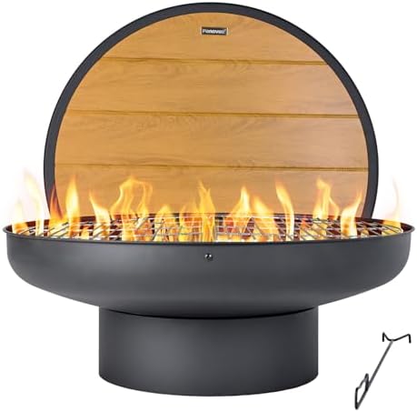 Fire Pit Bowl - 32in Fire Pit Table with Lid,Heavy