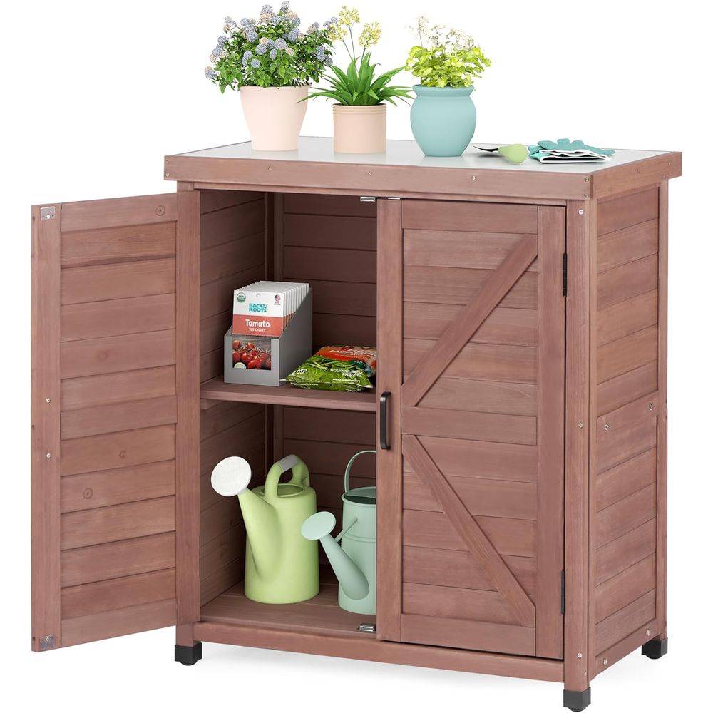 Outdoor Furniture Wood - Outdoor Storage Cabinet & Potting Bench