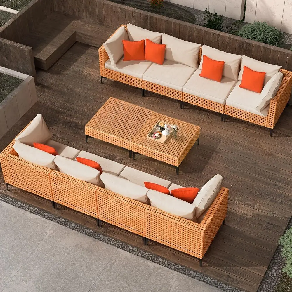 Outdoor Furniture Balcony - 10-Piece Outdoor Patio Furniture Set -