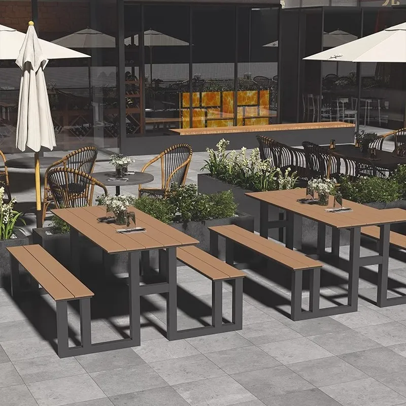 Outdoor Furniture One Piece - Simple Outdoor Wrought Iron Table and