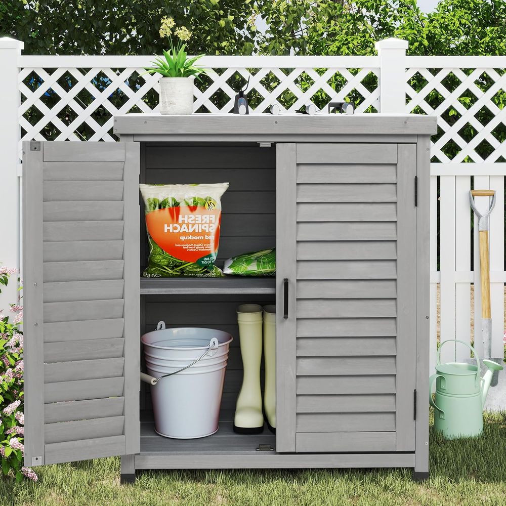 Outdoor Storage Cabinet & Pott - огляд і ціна Outdoor Furniture Wood