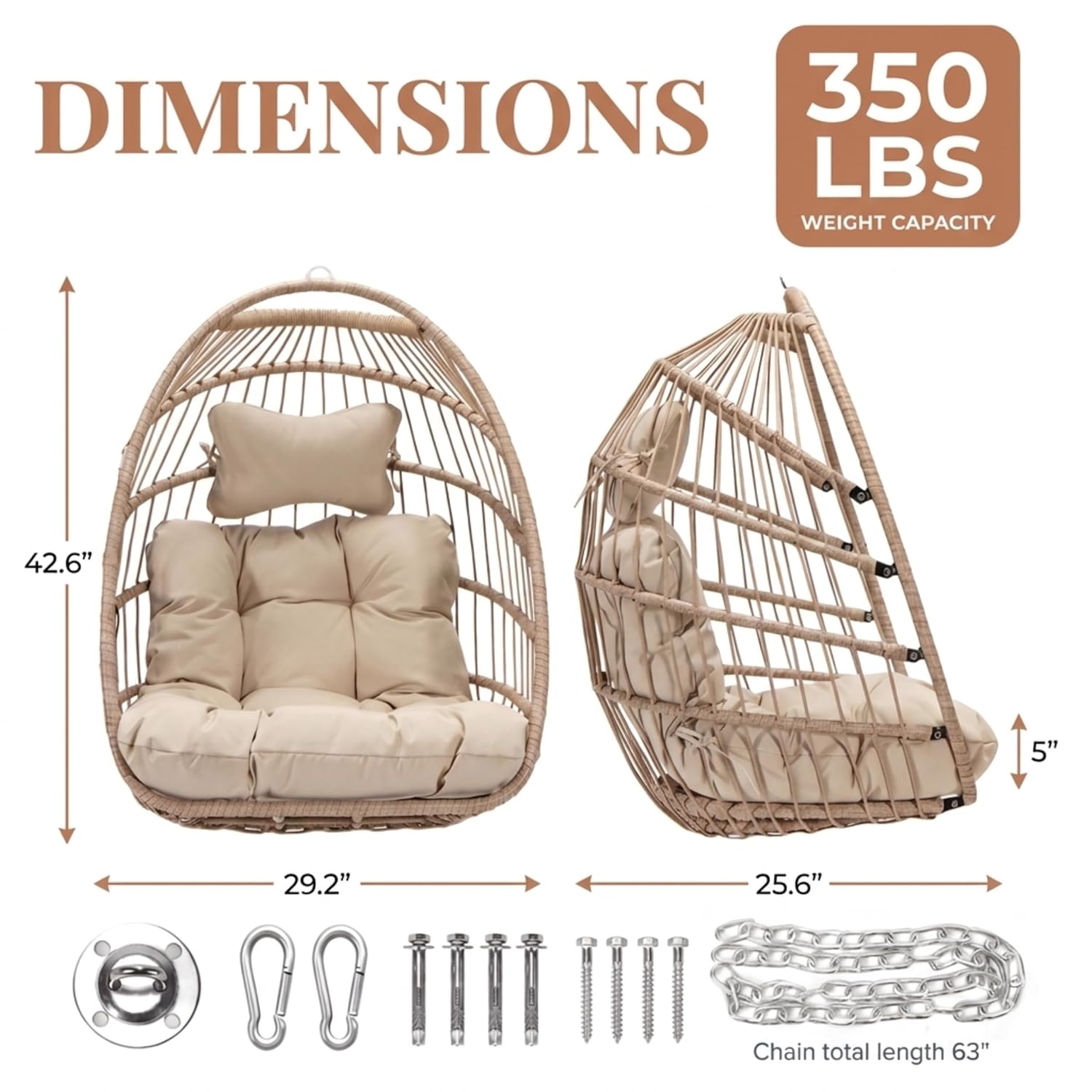 Outdoor Hanging Egg Chair With - огляд і ціна Outdoor Furniture Without Cushions