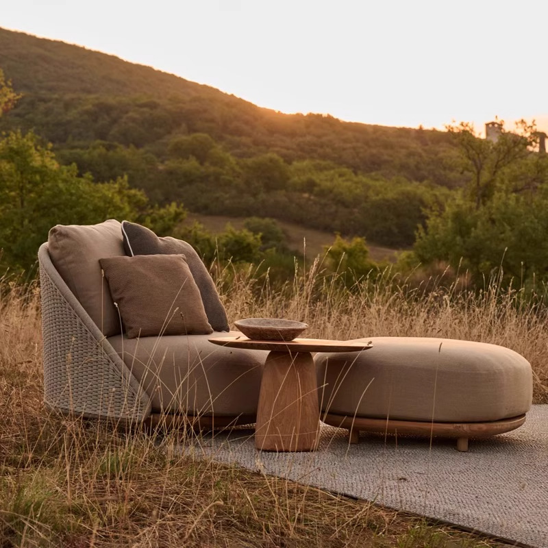 Nordic outdoor teak sofa villa - огляд і ціна Outdoor Furniture Balcony