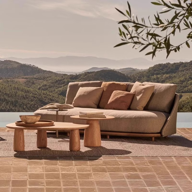 Nordic outdoor teak sofa villa - огляд і ціна Outdoor Furniture Balcony