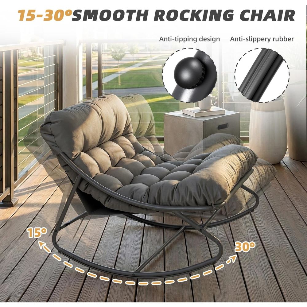 Oversized Papasan Rocking Chai - огляд і ціна Outdoor Furniture Without Cushions