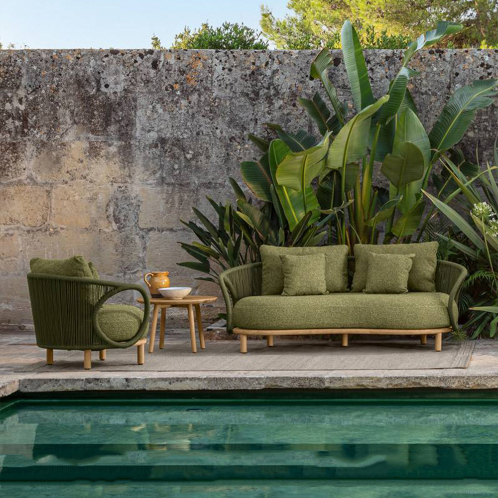 Outdoor rattan sofa teak garde - огляд і ціна Outdoor Furniture Balcony