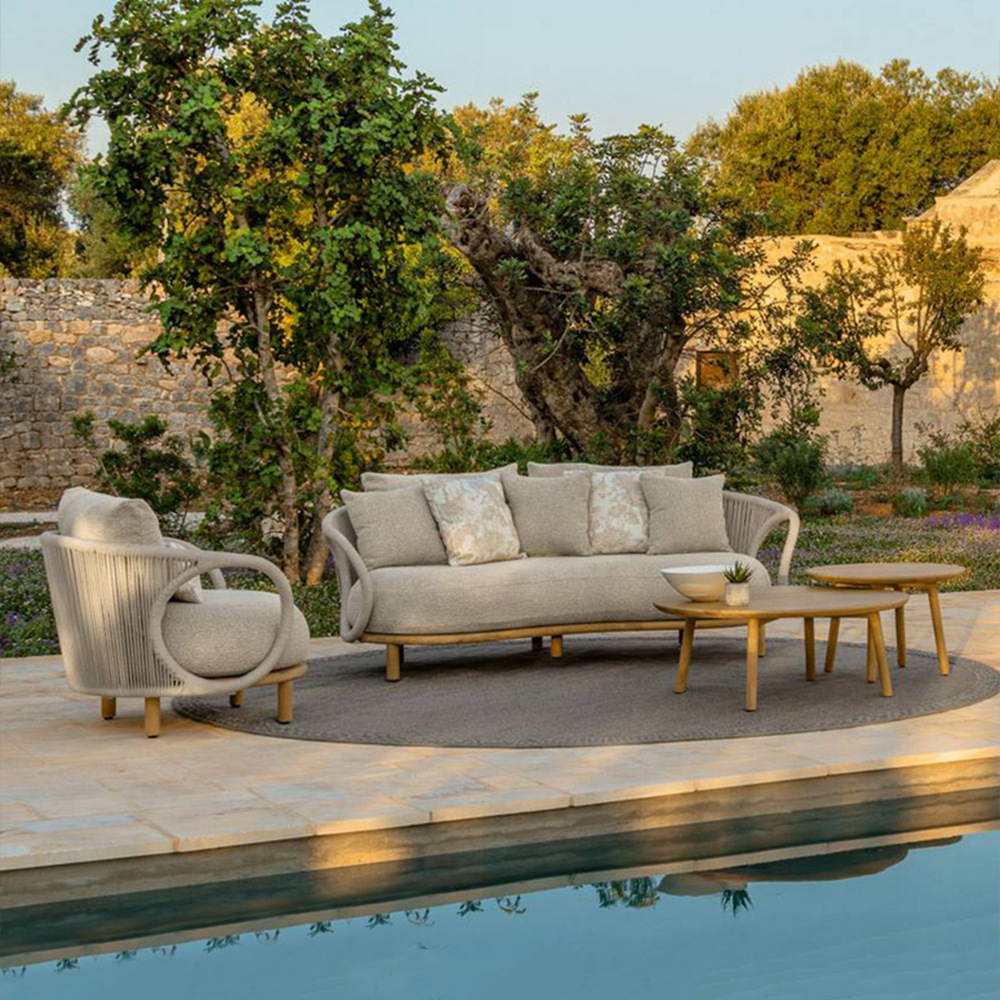 Outdoor rattan sofa teak garde - огляд і ціна Outdoor Furniture Balcony