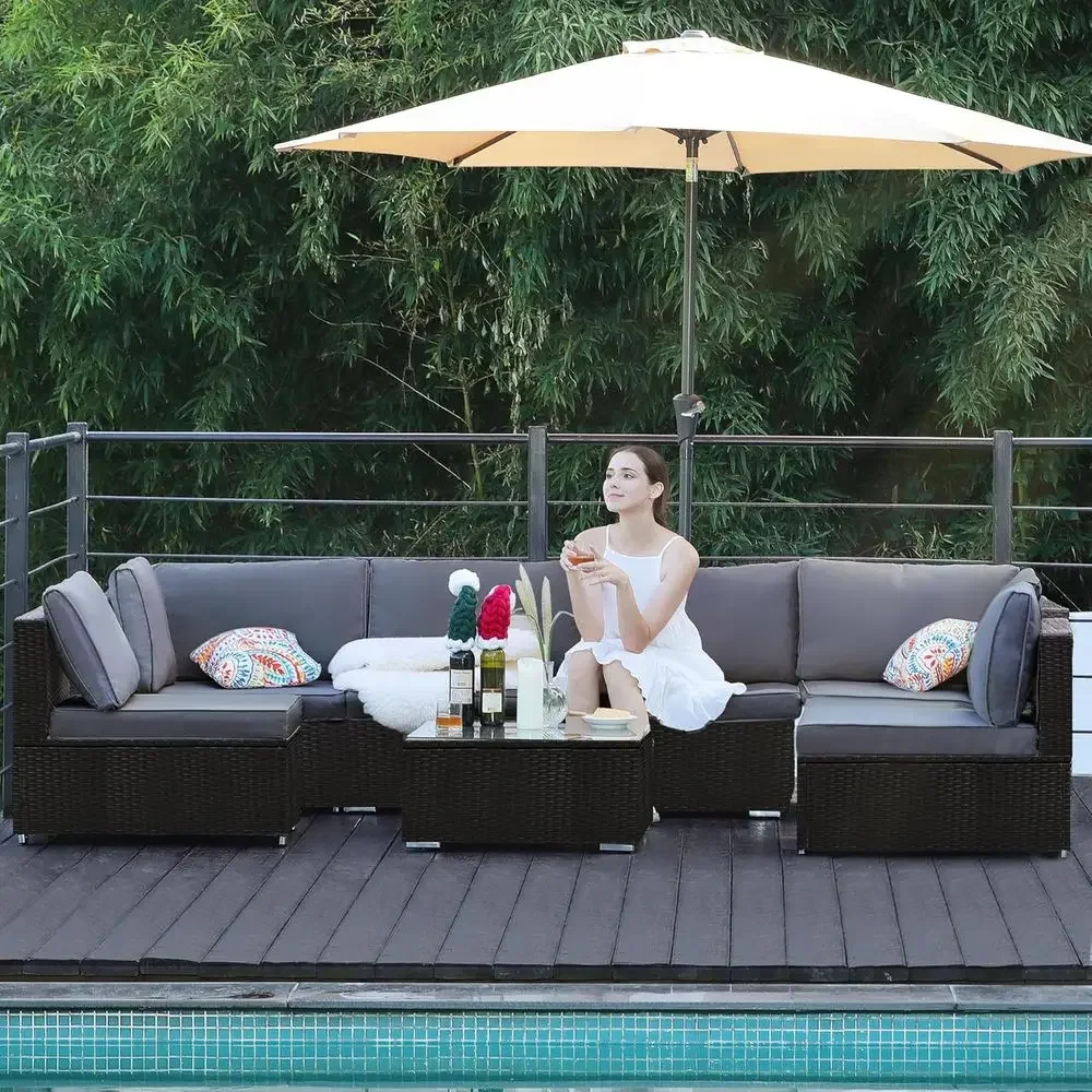 All-Weather Outdoor Wicker Sec - огляд і ціна Outdoor Furniture Grey