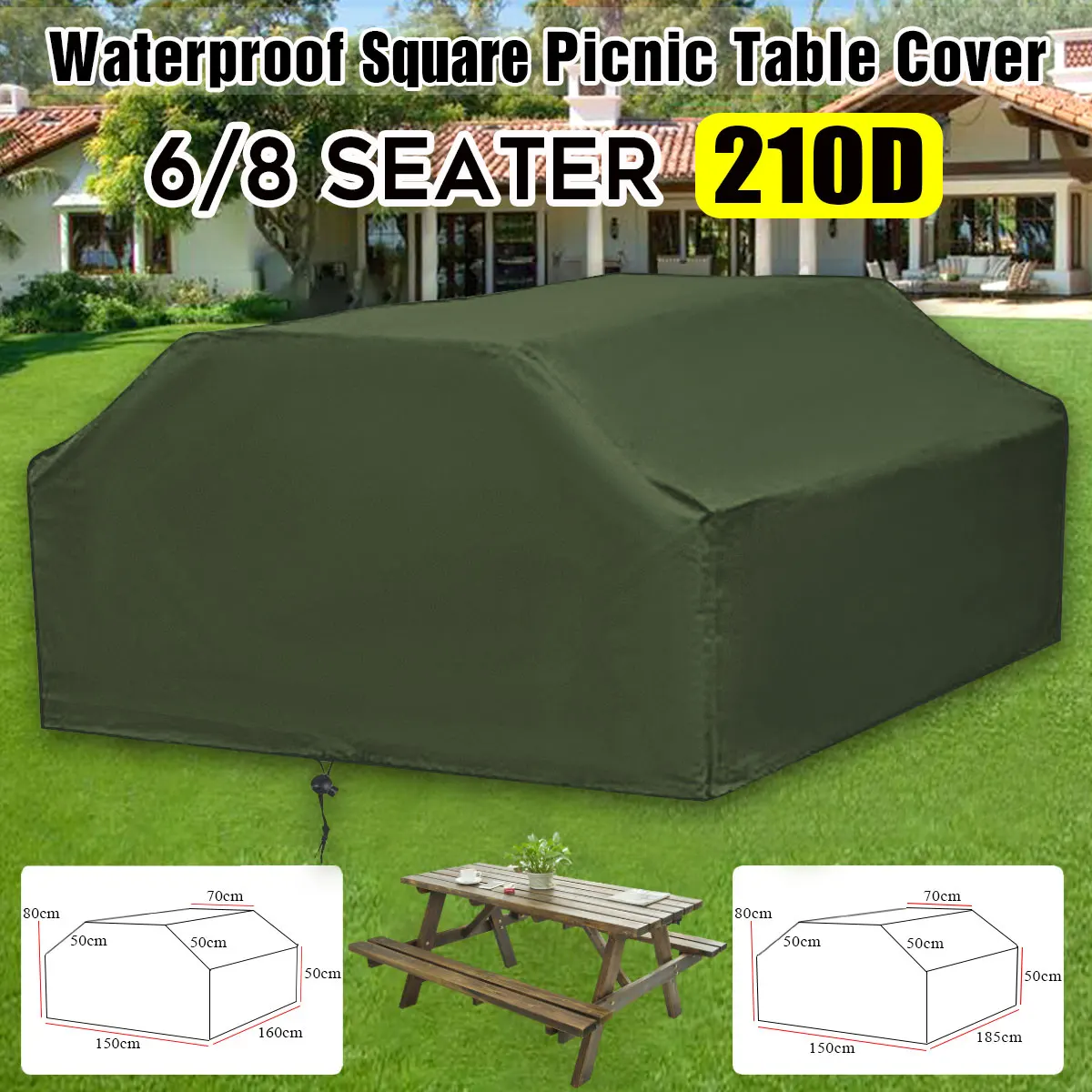 210D For 6/8 Seater Picnic Tab - огляд і ціна Outdoor Furniture Grey