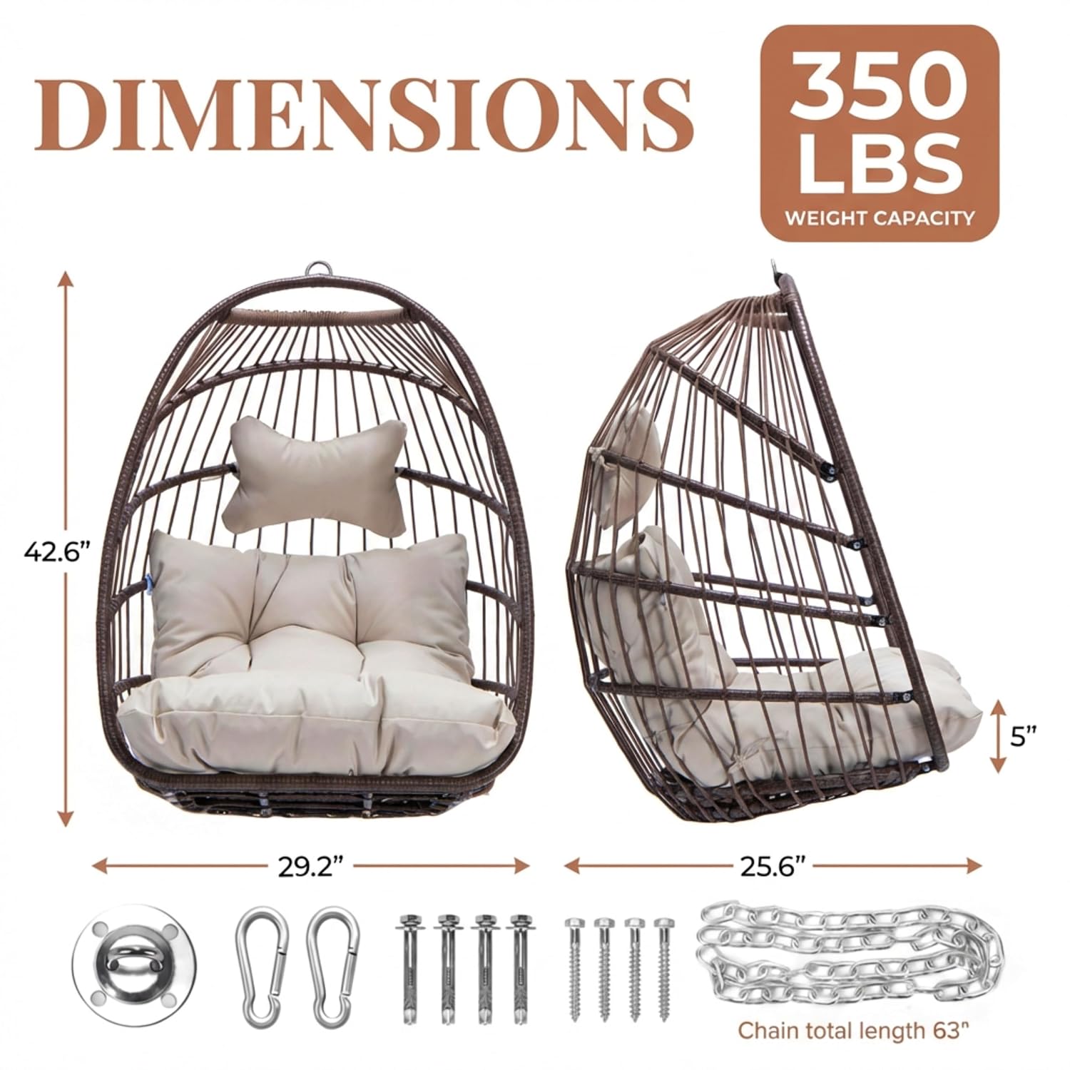 Outdoor Hanging Egg Chair With - огляд і ціна Outdoor Furniture Without Cushions