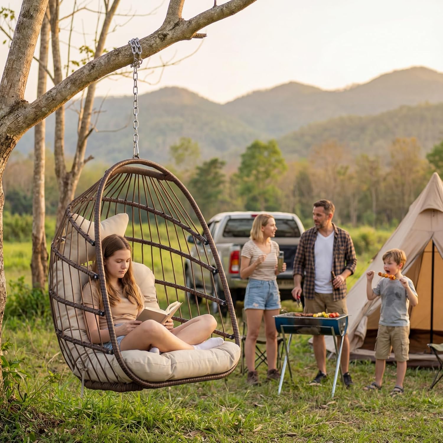 Outdoor Hanging Egg Chair With - огляд і ціна Outdoor Furniture Without Cushions