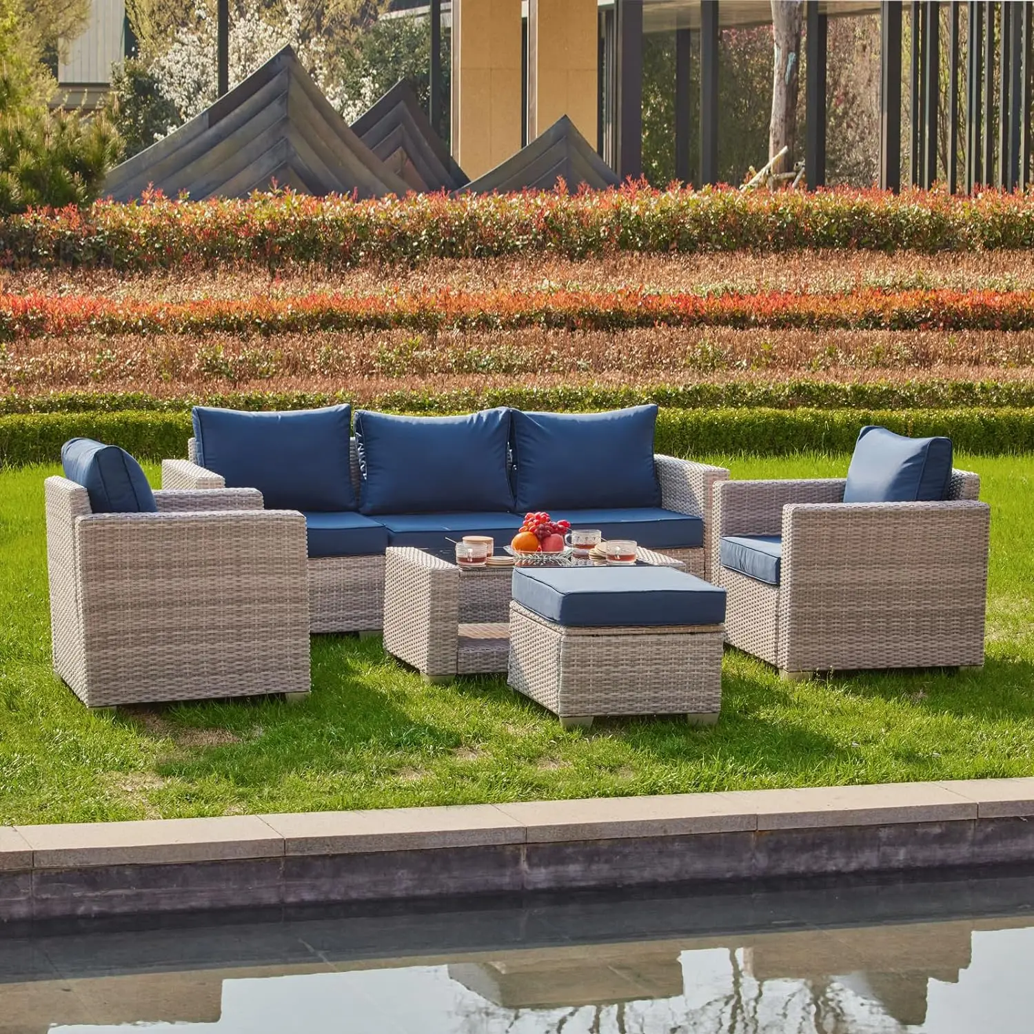 %a 7 Pieces Outdoor Patio Furn - огляд і ціна Outdoor Furniture Grey