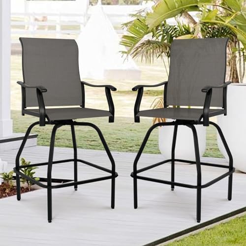 Patio Bar Set 2pcs Swivel Bar  - огляд і ціна Outdoor Furniture Grey