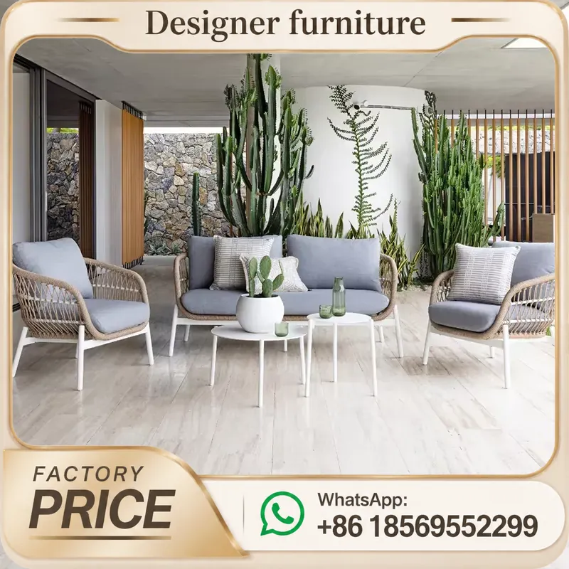 Outdoor Rope Weaving Sofa Set  - огляд і ціна Outdoor Furniture Balcony