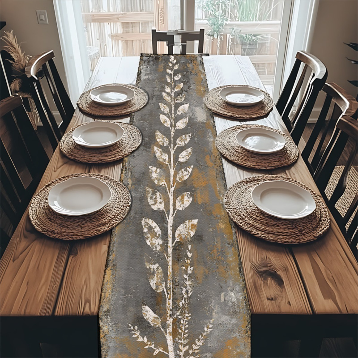 Vintage Gray White Leaves Tabl - огляд і ціна Outdoor Furniture Grey