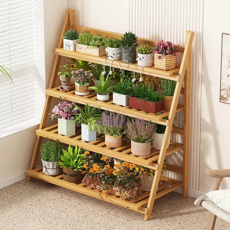 Solid Wood Flower Shelf Plant  - огляд і ціна Outdoor Furniture Balcony