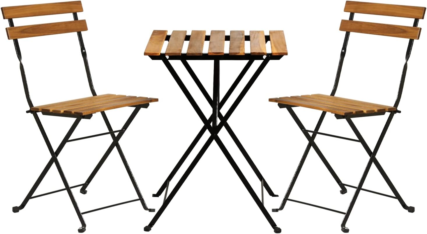 Natural wood 3-piece folding p - огляд і ціна Outdoor Furniture Balcony