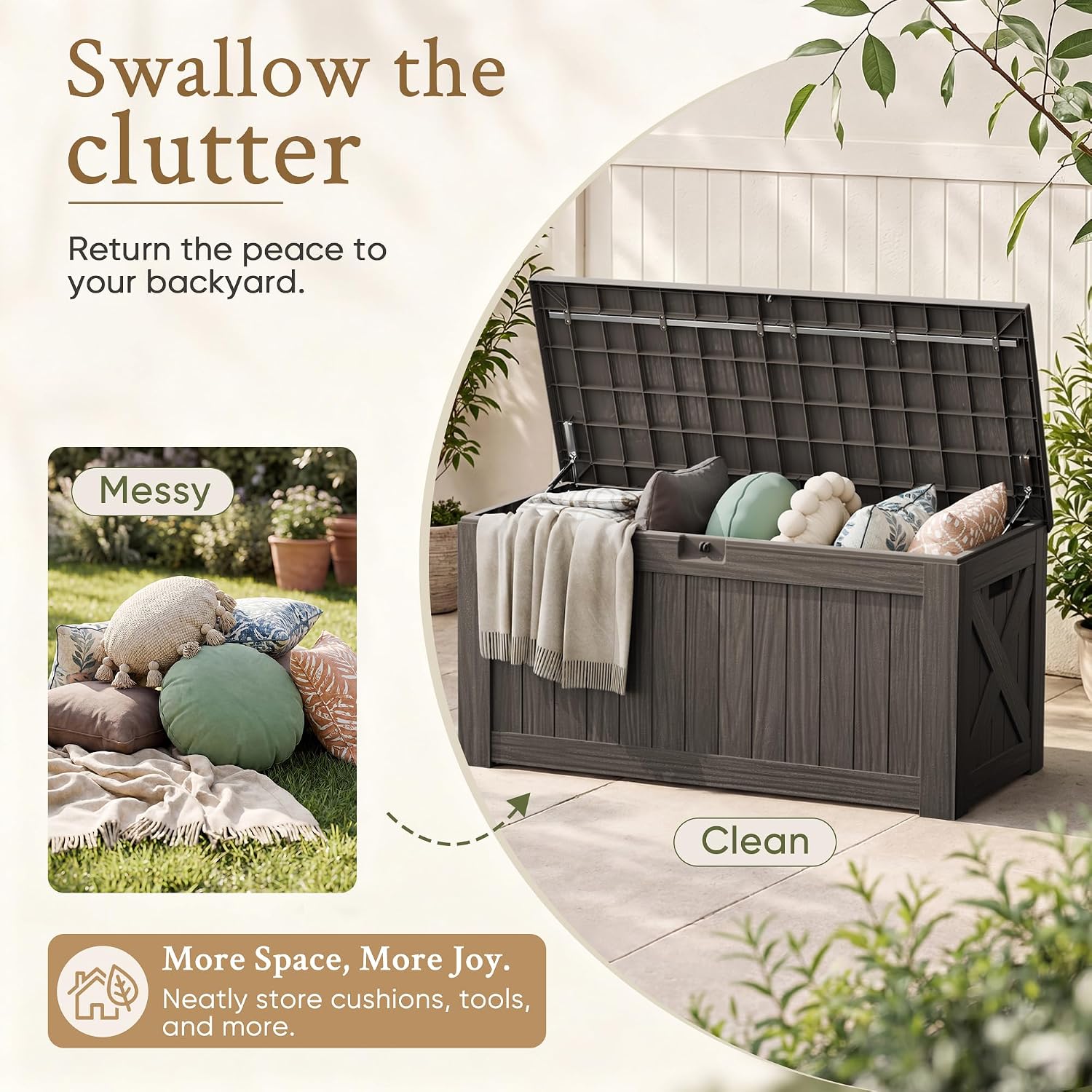 120 Gallon Large Deck Box Outd - огляд і ціна Outdoor Furniture With Storage For Cushions
