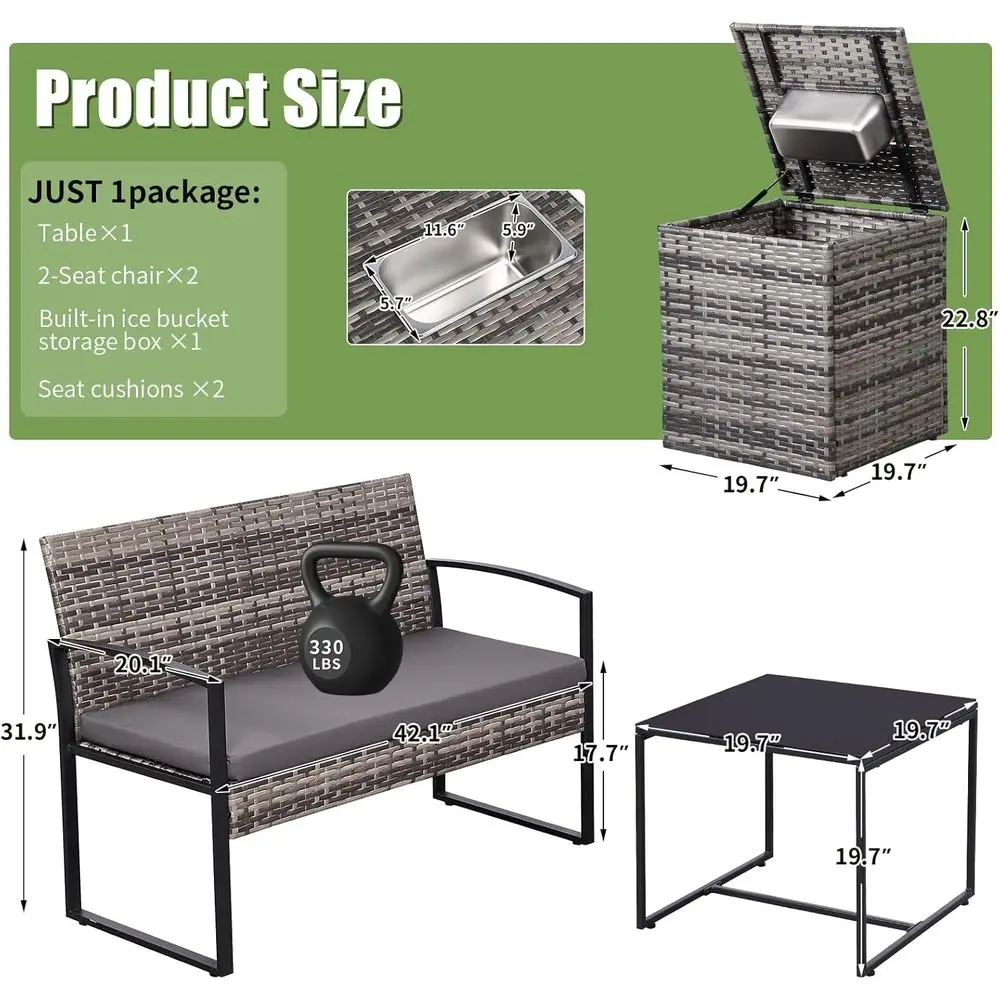 4-Piece Outdoor Patio Furnitur - огляд і ціна Outdoor Furniture Grey