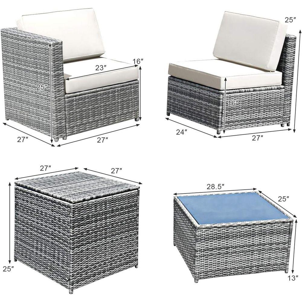 8-Piece Wicker Patio Furniture - огляд і ціна Outdoor Furniture With Storage For Cushions