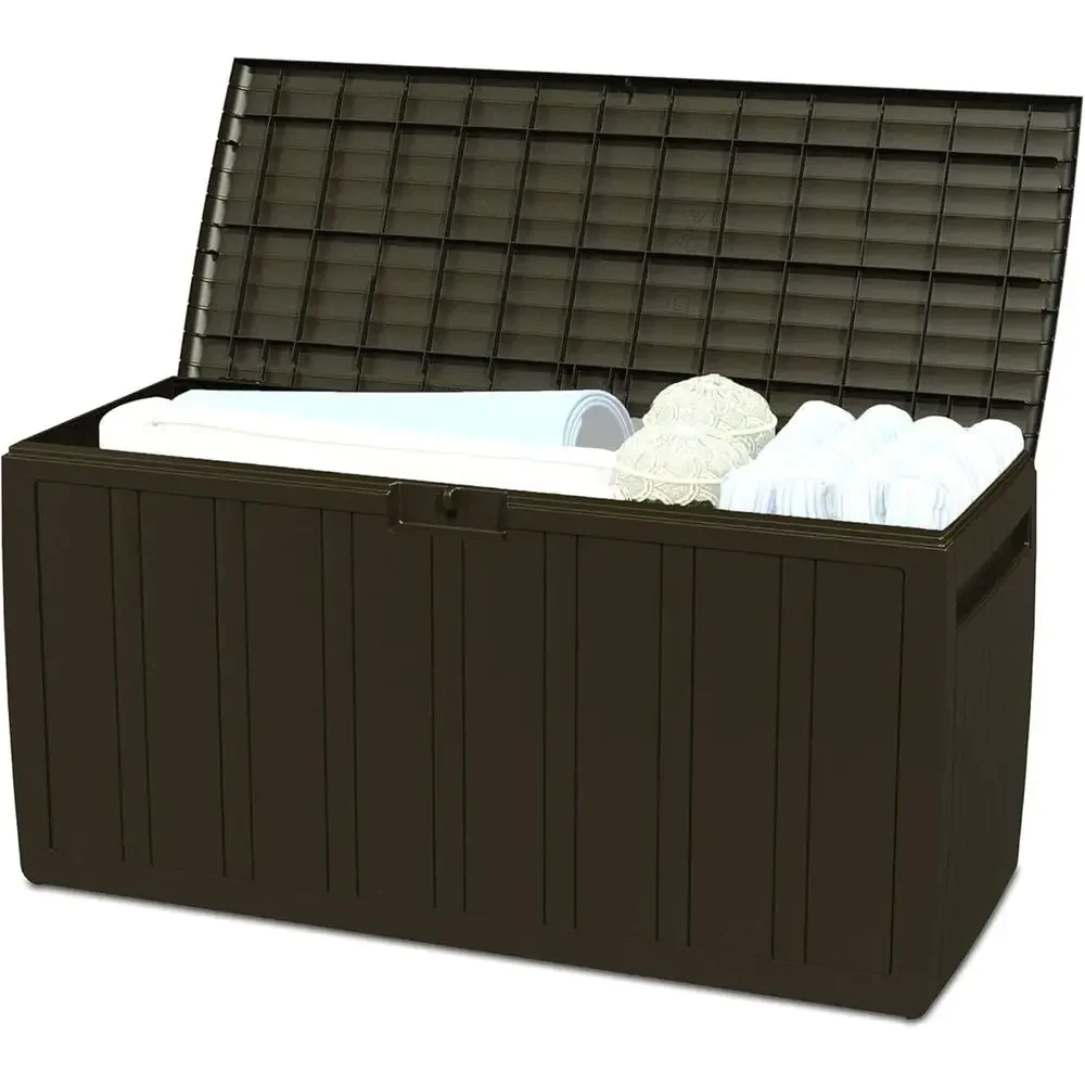 71 Gallon Brown Outdoor Storag - огляд і ціна Outdoor Furniture With Storage For Cushions
