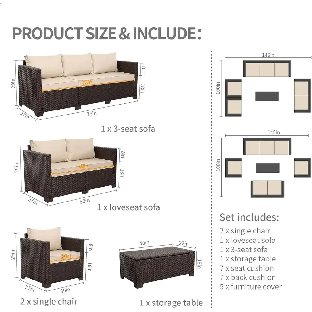 5-Piece Patio Furniture Set wi - огляд і ціна Outdoor Furniture With Storage For Cushions