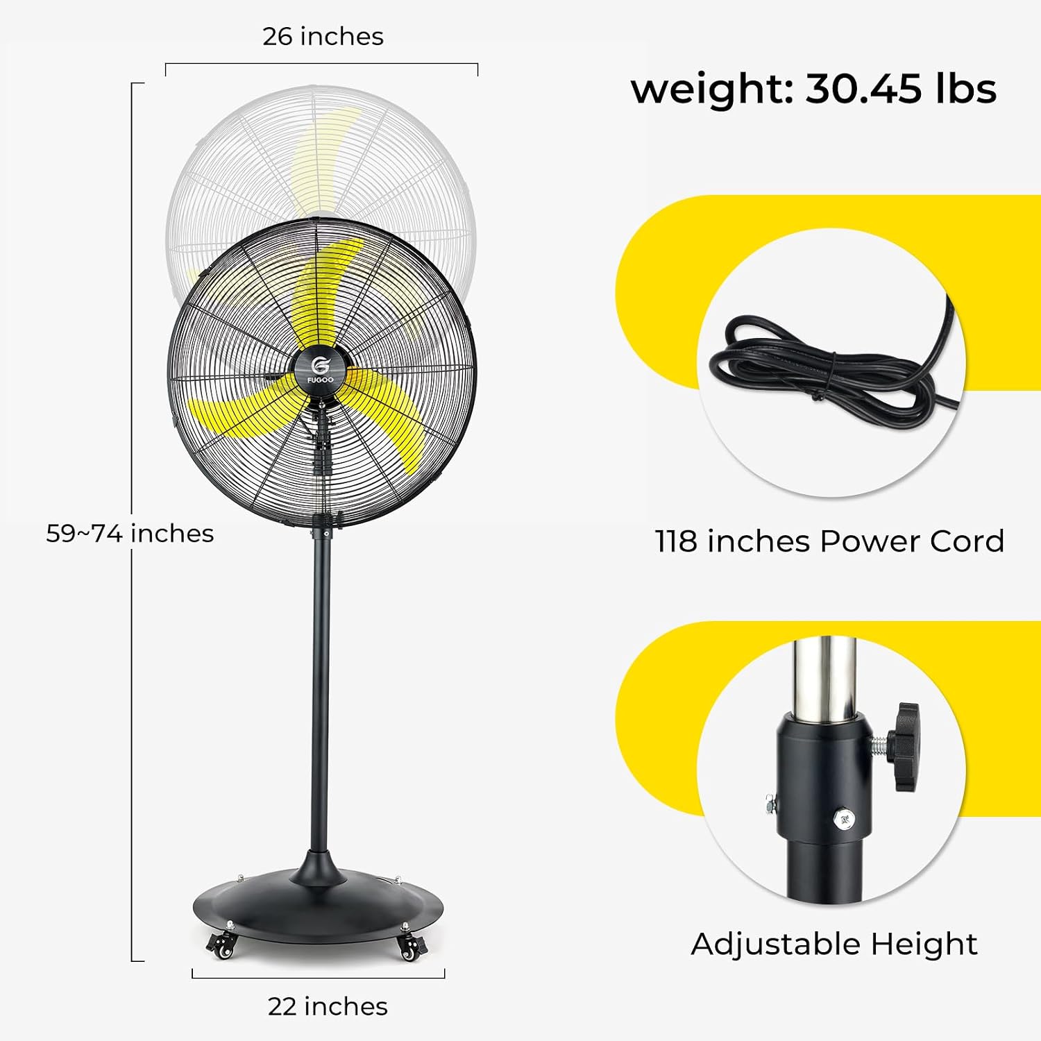 24'' Outdoor Oscillating Pedes - огляд і ціна Outdoor Furniture Modern