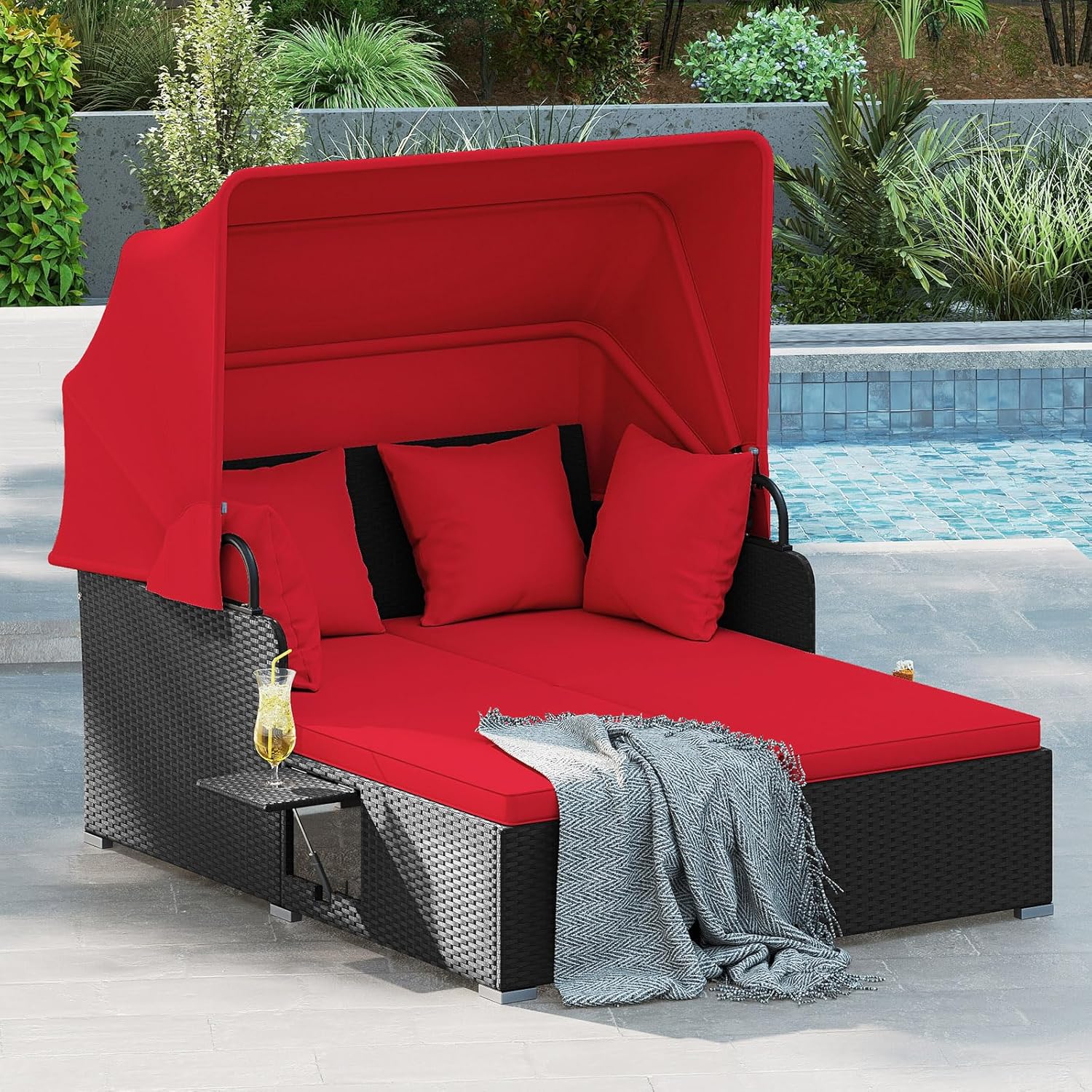 2 Person Rattan Outdoor Daybed - огляд і ціна Outdoor Furniture Balcony