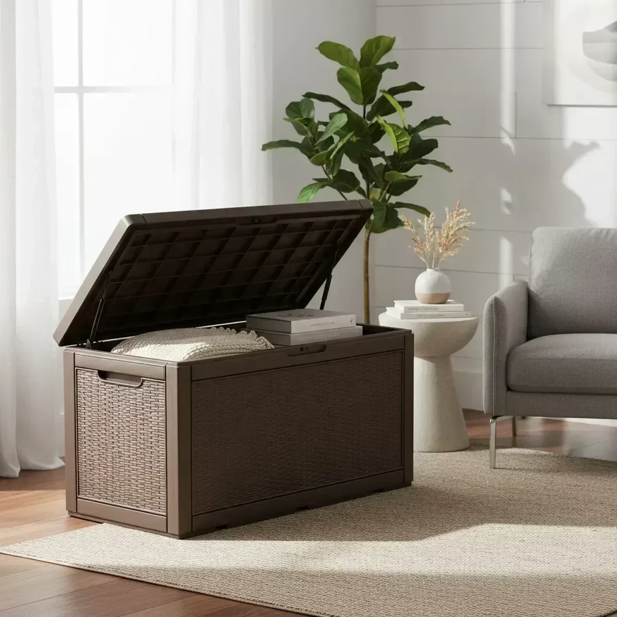 Large Outdoor Storage Bench Wa - огляд і ціна Outdoor Furniture Grey