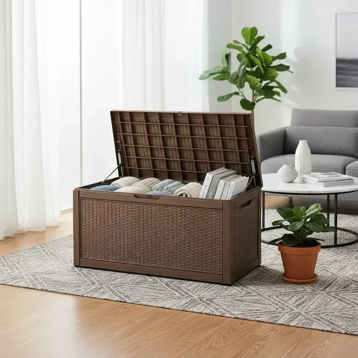 Large Outdoor Storage Bench Wa - огляд і ціна Outdoor Furniture Grey