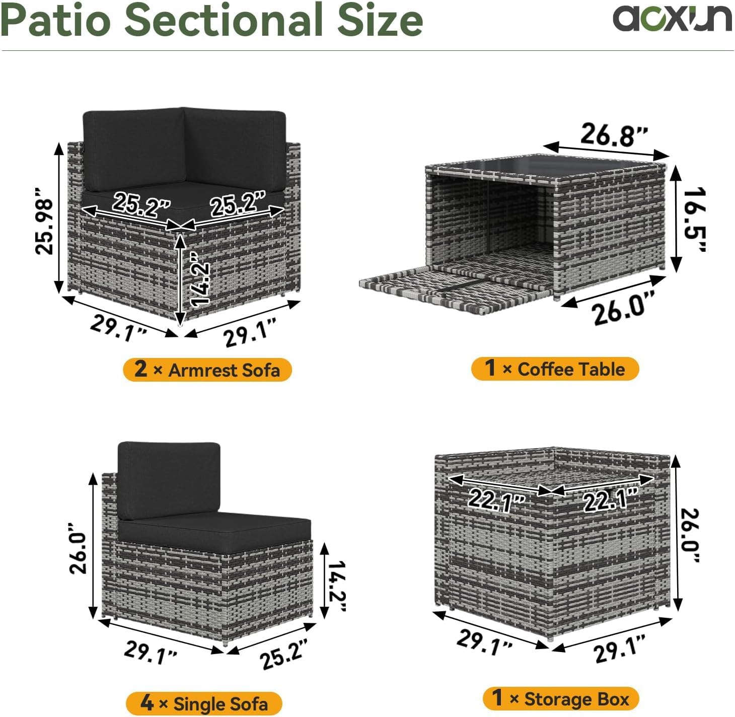 8-Piece Wicker Patio Sectional - огляд і ціна Outdoor Furniture With Storage For Cushions