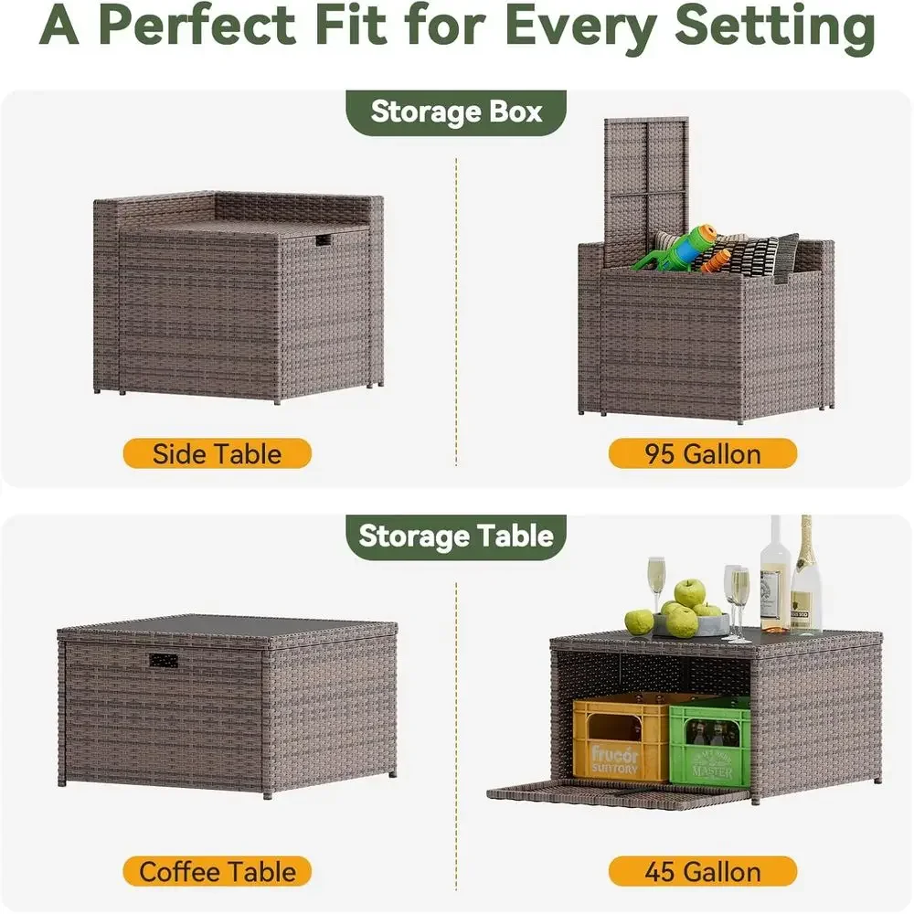 8-Piece Wicker Outdoor Furnitu - огляд і ціна Outdoor Furniture With Storage For Cushions