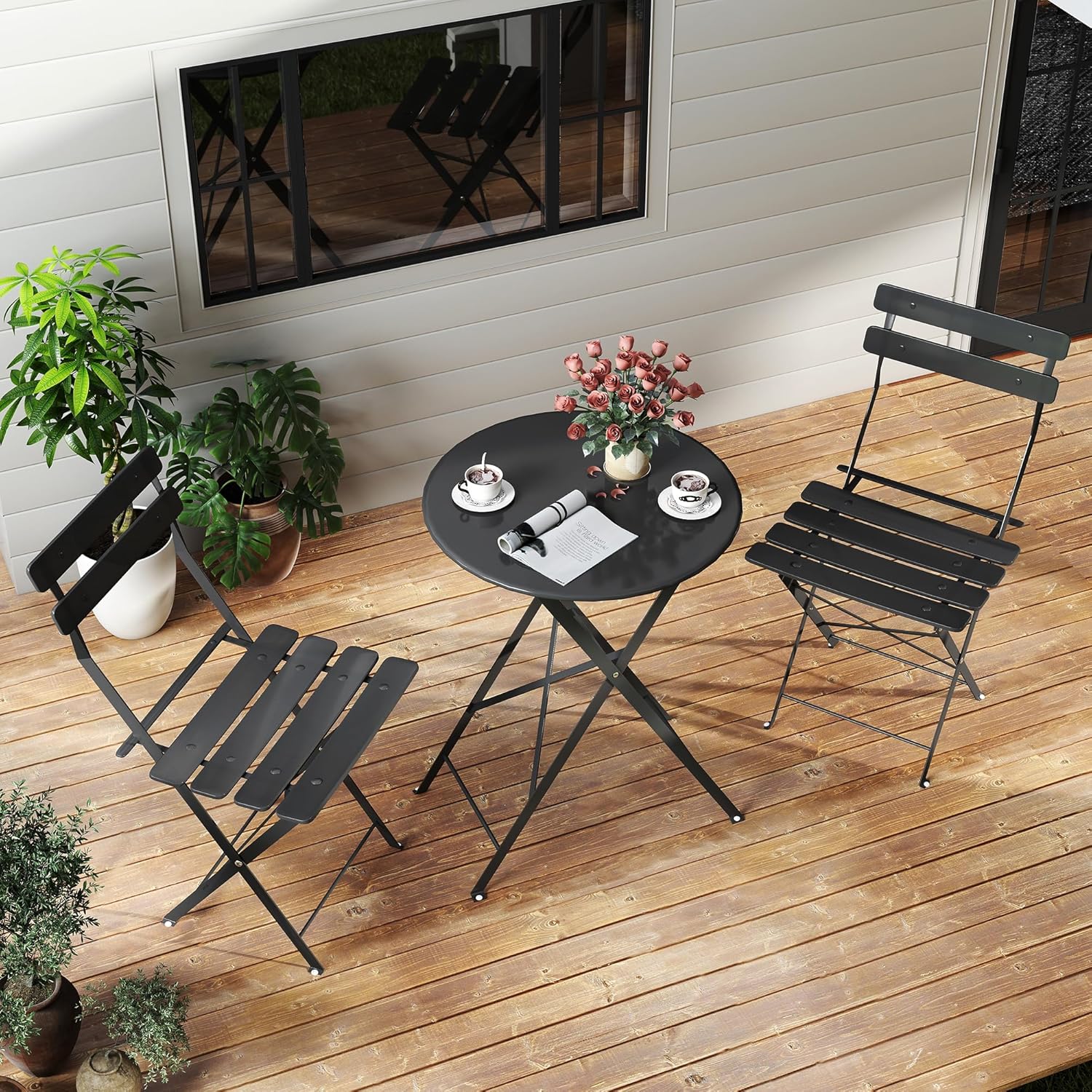 Space-saving black 3-piece fol - огляд і ціна Outdoor Furniture One Piece