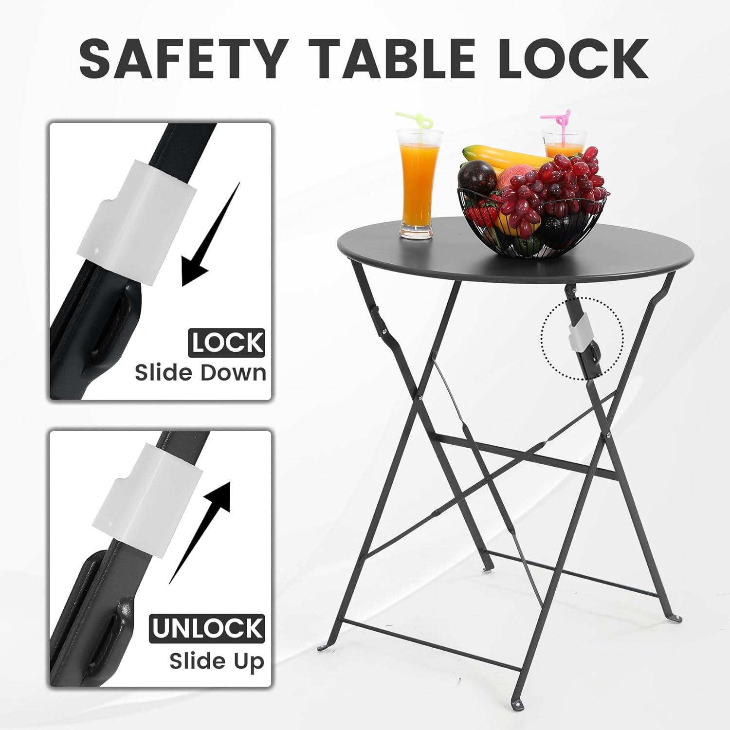 Space-saving black 3-piece fol - огляд і ціна Outdoor Furniture One Piece