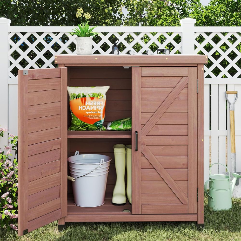 Outdoor Storage Cabinet & Pott - огляд і ціна Outdoor Furniture Wood
