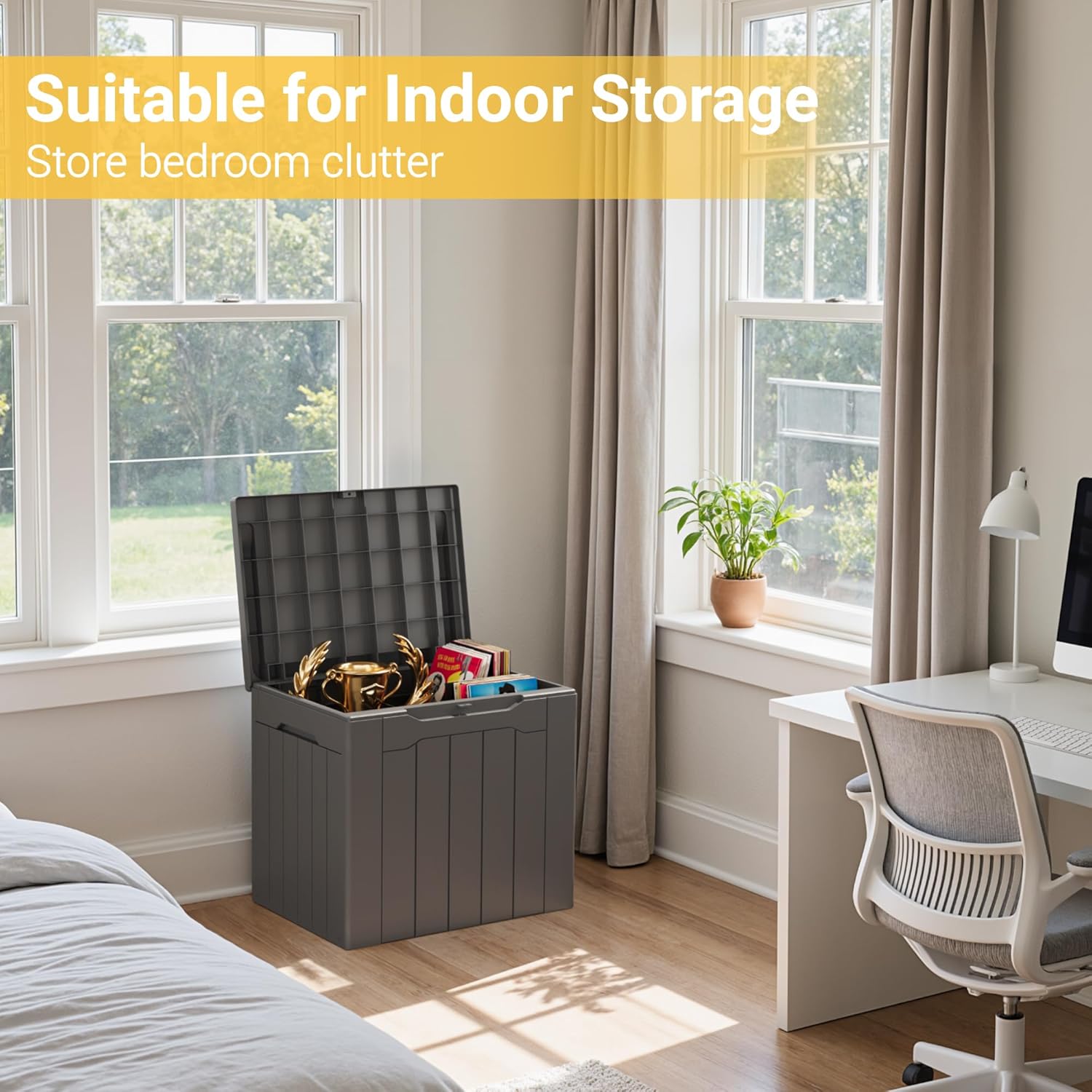 31 Gallon Outdoor Storage Box  - огляд і ціна Outdoor Furniture Grey
