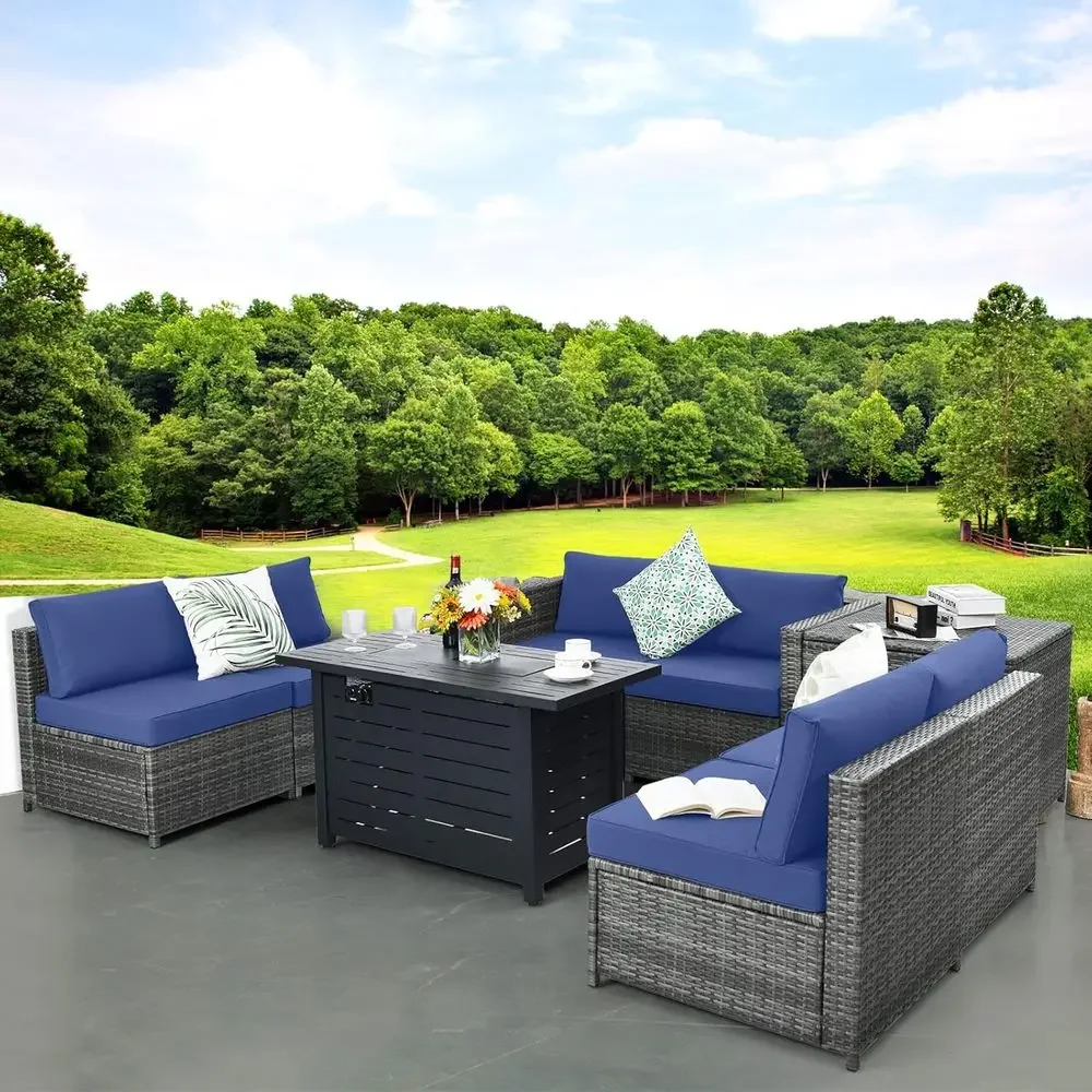8-Piece Outdoor PE Rattan Pati - огляд і ціна Outdoor Furniture With Storage For Cushions