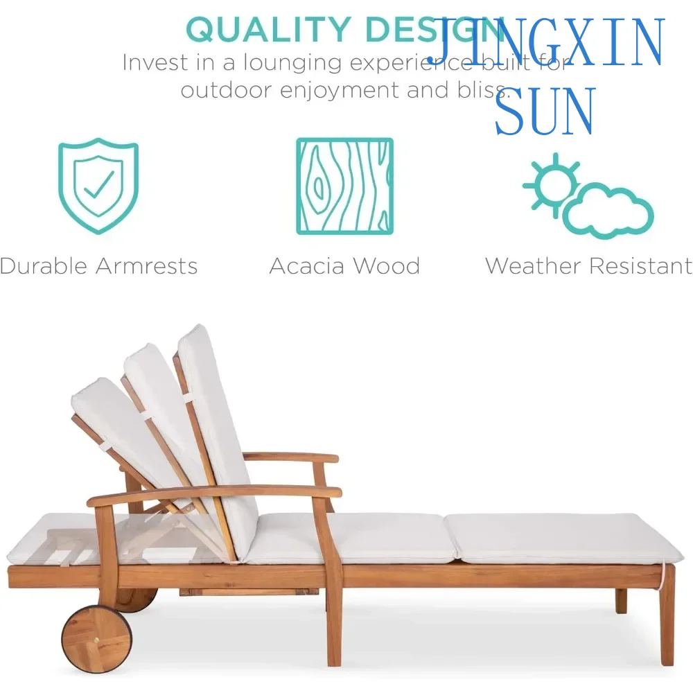 79x26in Acacia Wood Chaise Lou - огляд і ціна Outdoor Furniture Without Cushions