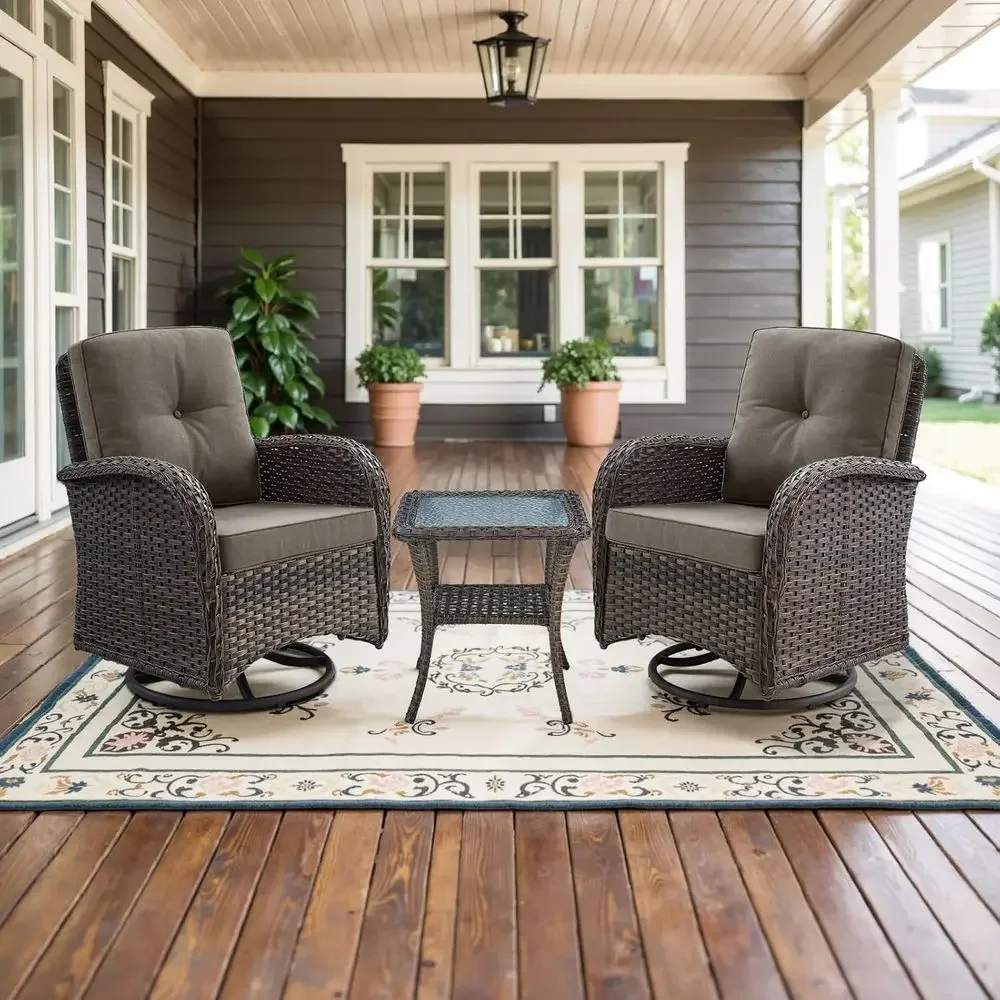2-Piece Outdoor Swivel Rocking - огляд і ціна Outdoor Furniture Grey