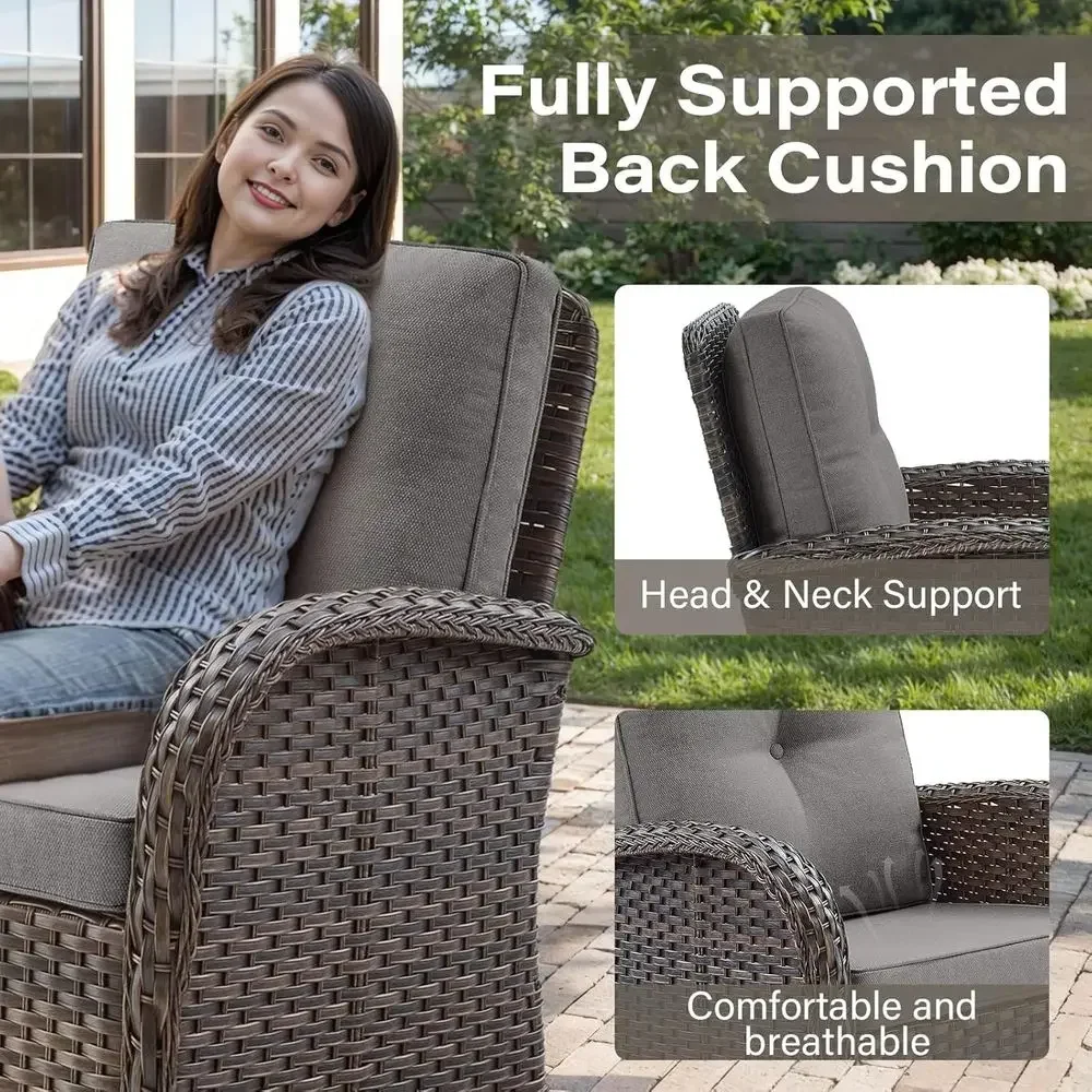 2-Piece Outdoor Swivel Rocking - огляд і ціна Outdoor Furniture Grey